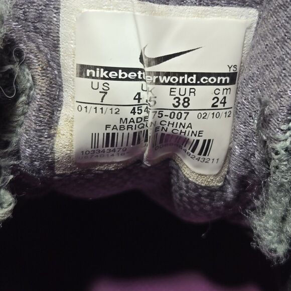 2012 Nike Reax Rocket 2 Womens Size 7 Retro Y2K Black/Purple Shoes 454175-003 - Picture 8 of 9